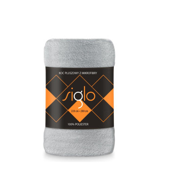 Koc polarowy 220x200 cm srebro