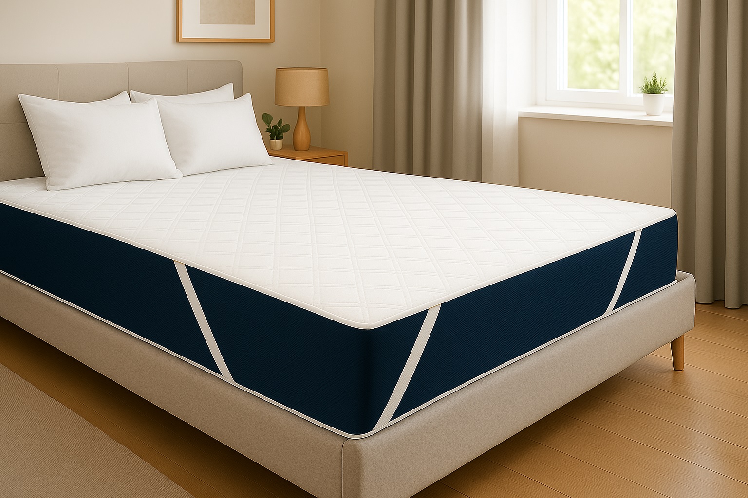 Ochraniacz wodoodporny pikowany 160x200 — widok