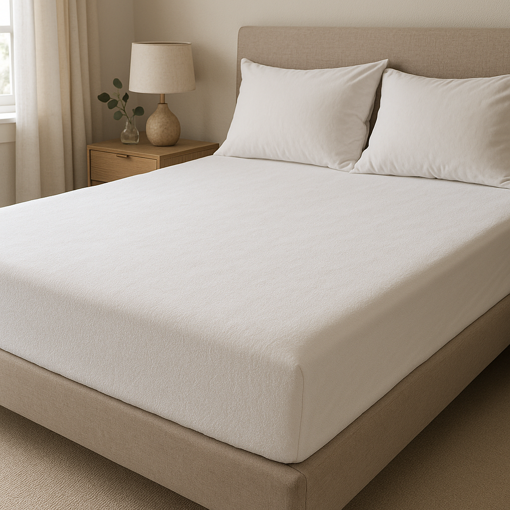 Detale prześcieradła frotte