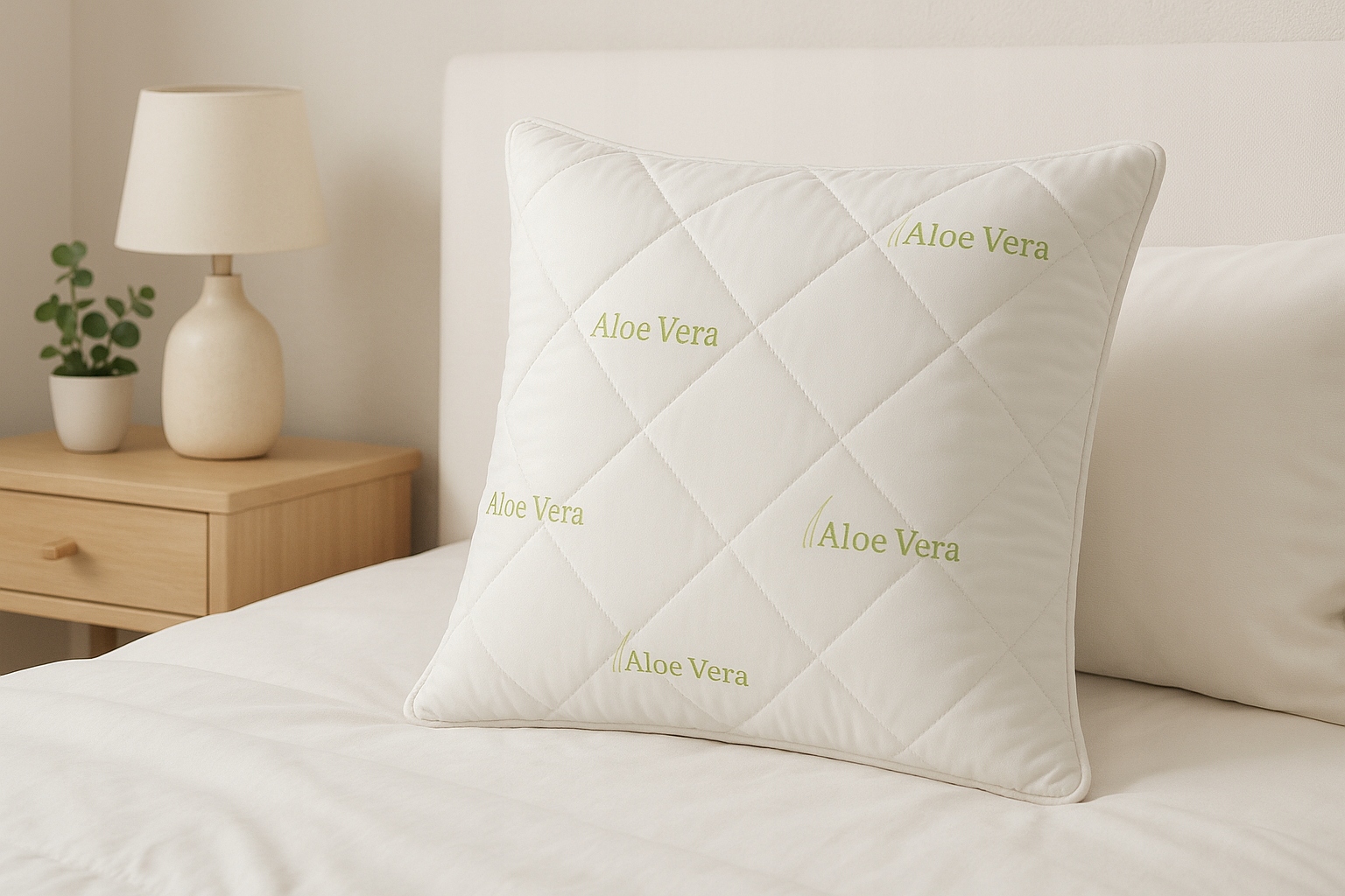 Poduszka Aloes 70x80 na łóżku
