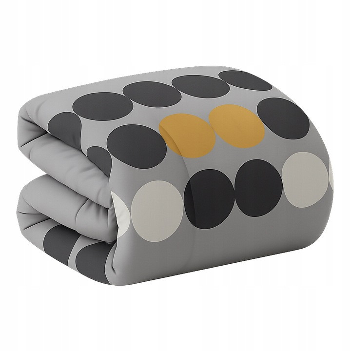 Kołdra szara w kropki - aranżacja