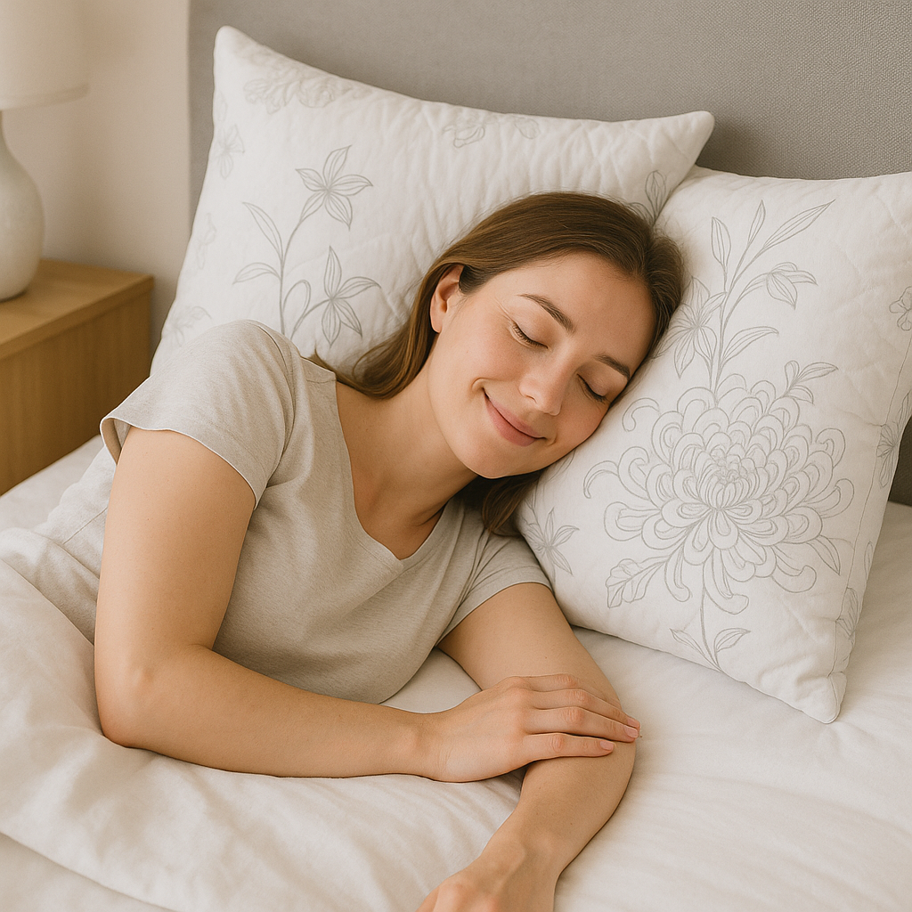 Zbliżenie na poduszkę 50x60 z mikrofibry