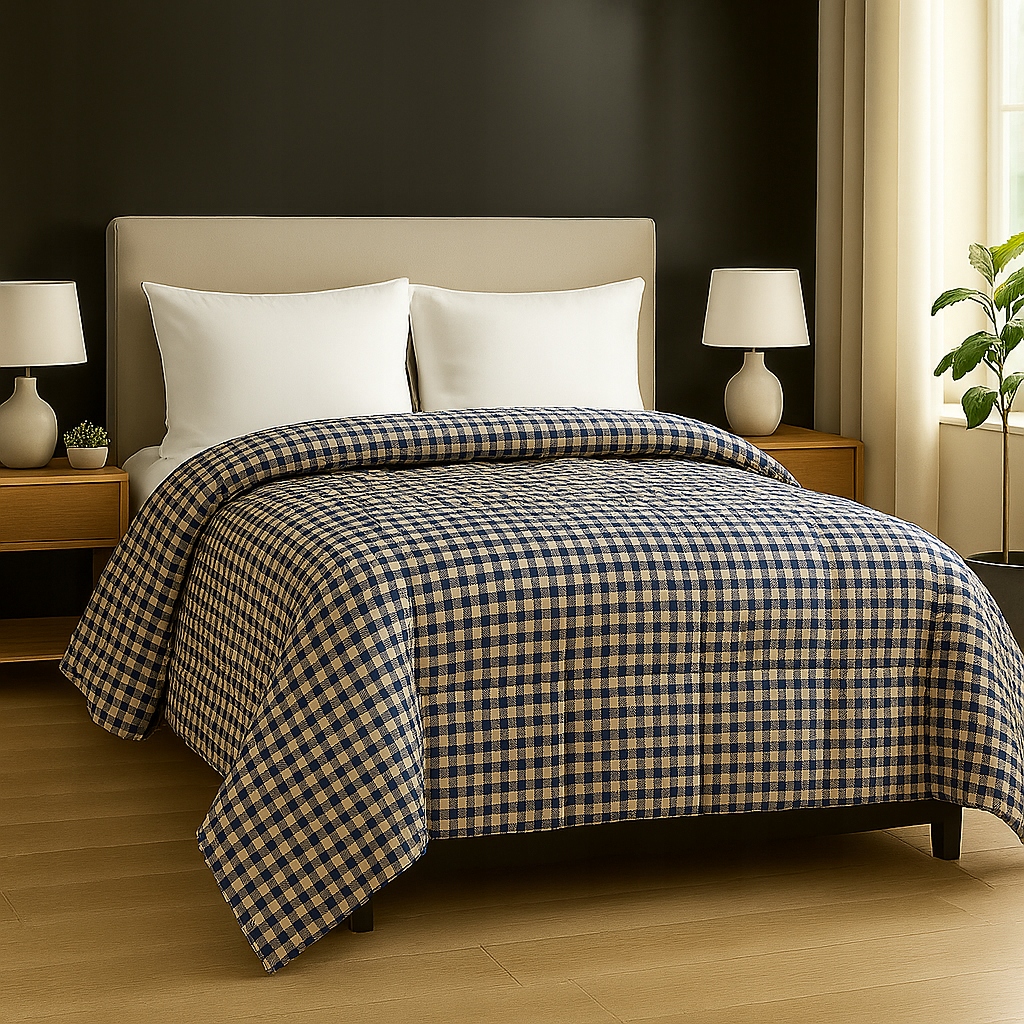 Kołdra pepitka – styl w sypialni