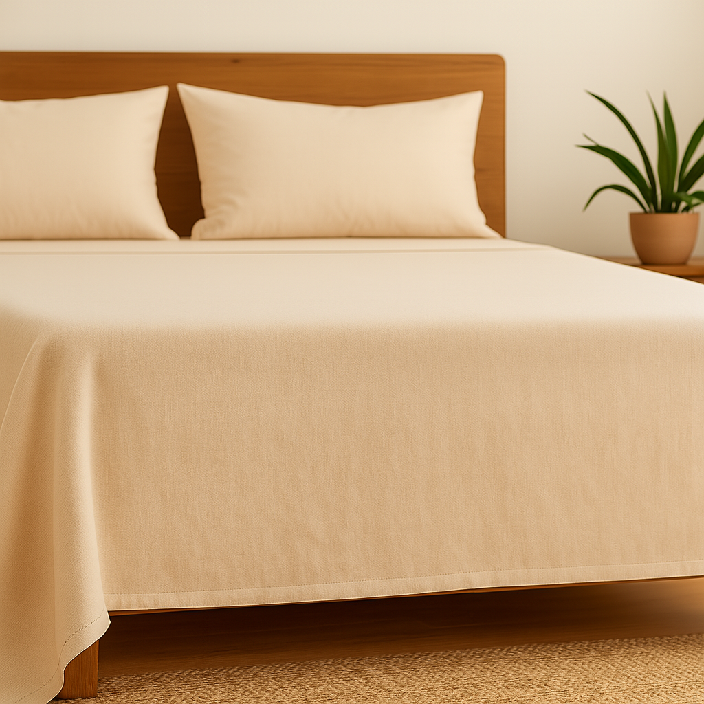 Detale prześcieradła — materiał i obszycie